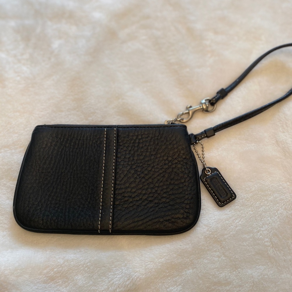 Authentic leather COACH wristlet